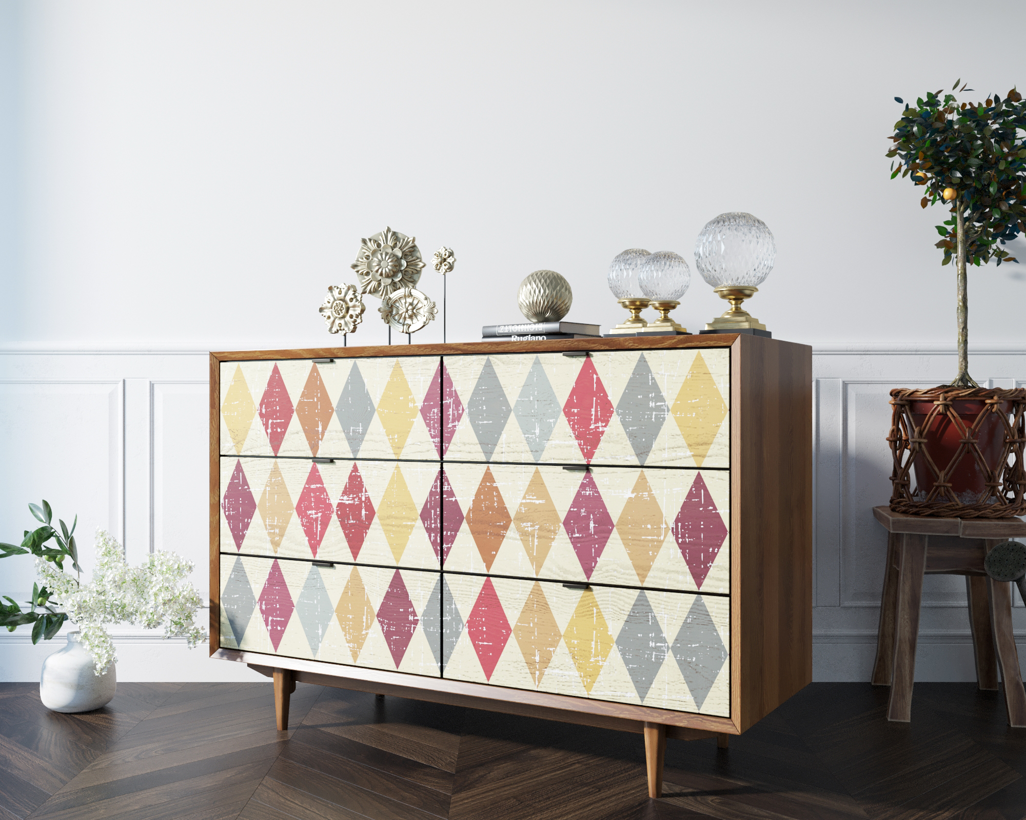 Комод "Bruni print" с шестью ящиками арт BR05P в интернет-магазине