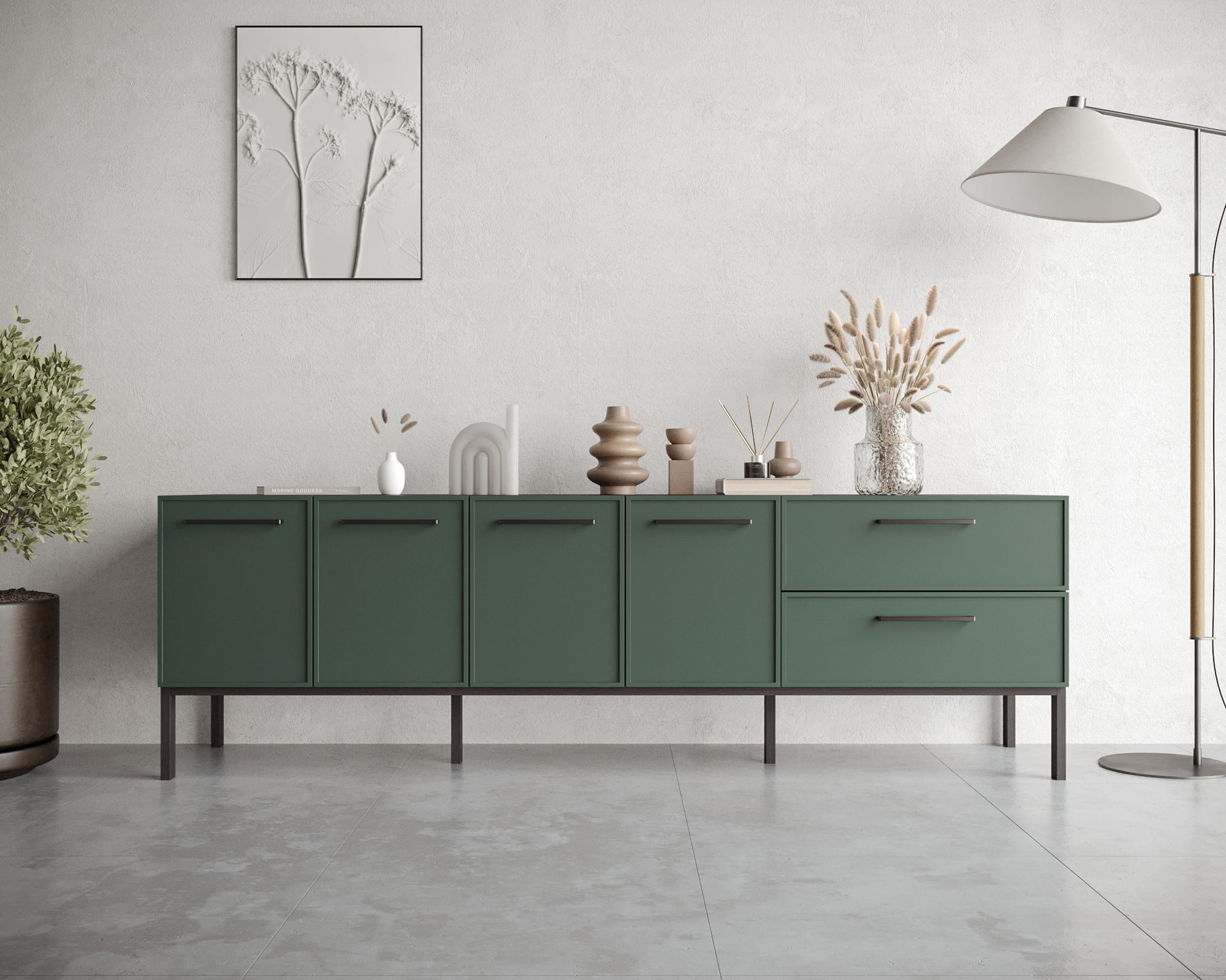 Комод с четырьмя дверками и двумя ящиками "Nicole" арт NEM04G в интернет-магазине