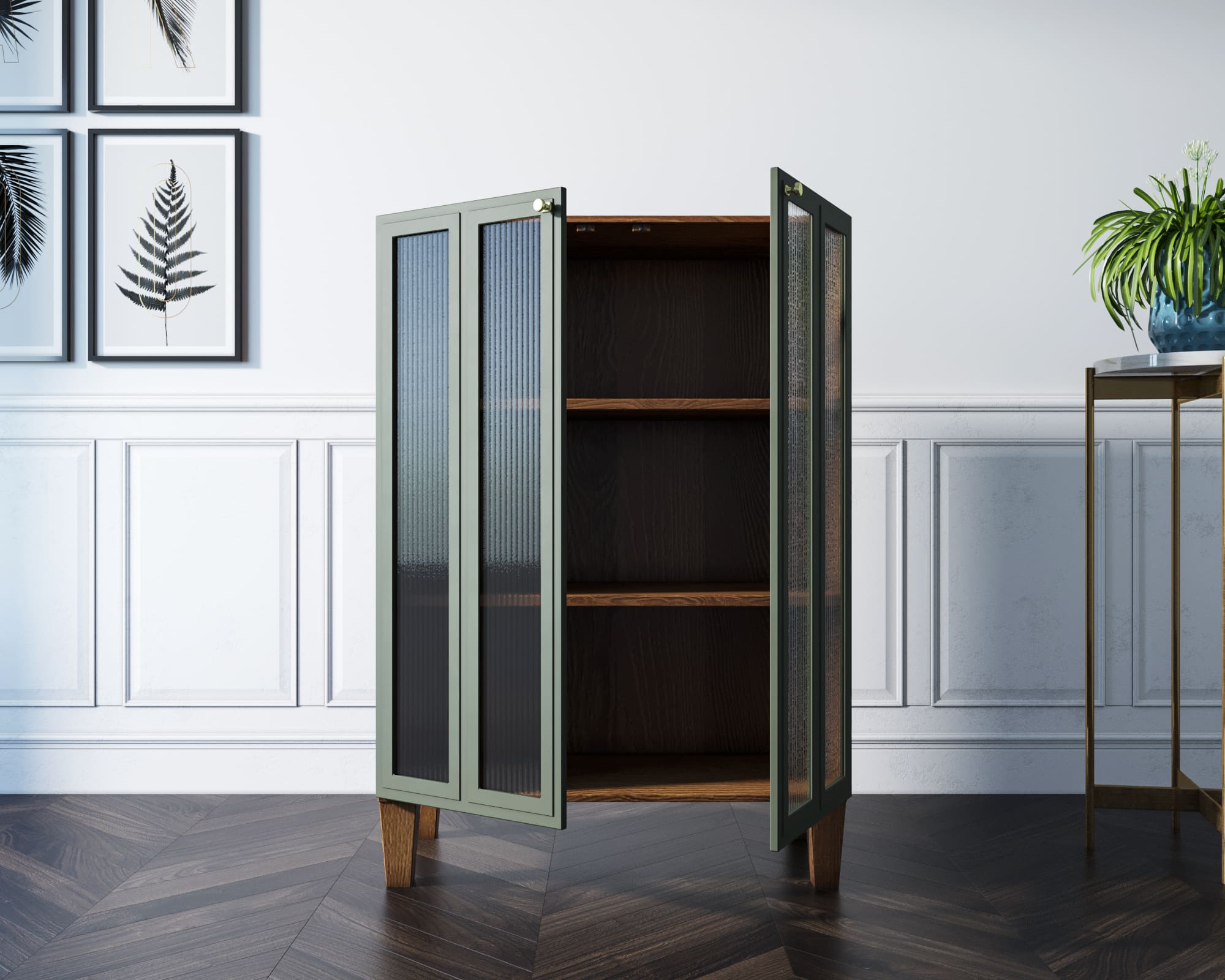 купить Шкаф-буфет "Andersen" малый с рифлеными стеклами арт AN18/1