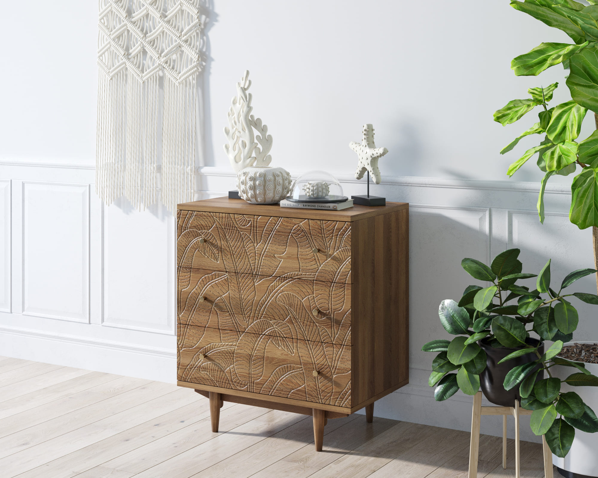 заказать Комод "Boho" 3 ящика джангл арт BH07