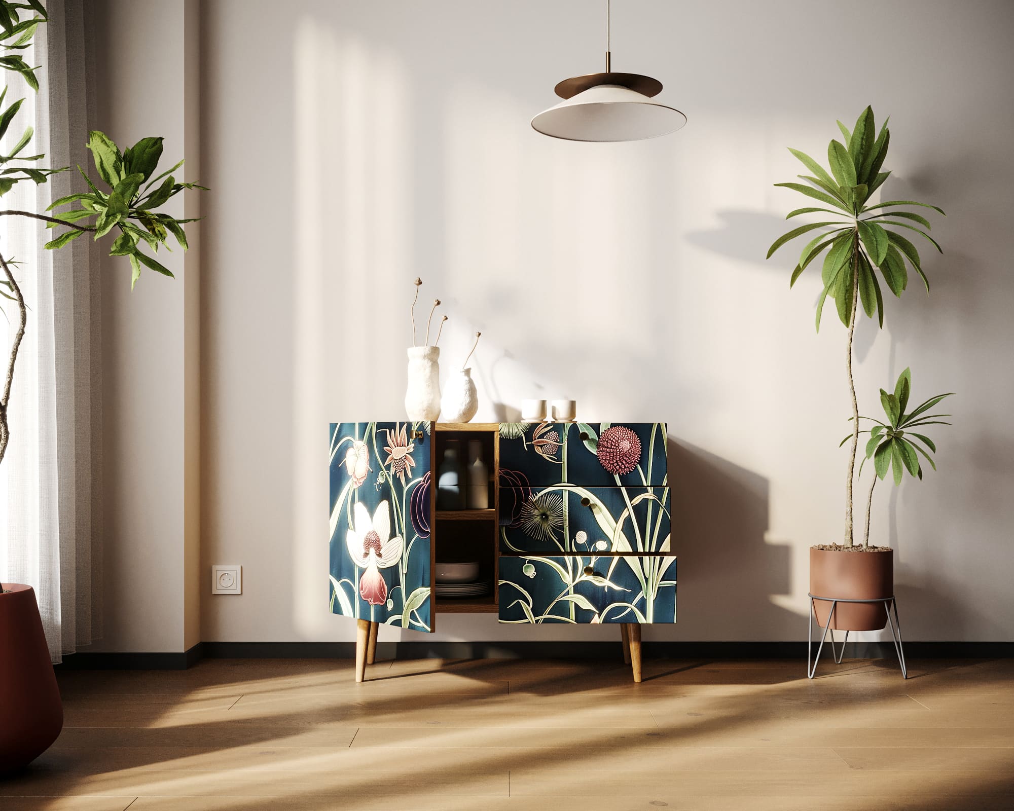 купить Комод "Berber" три ящика и дверка арт BB34/Print_54