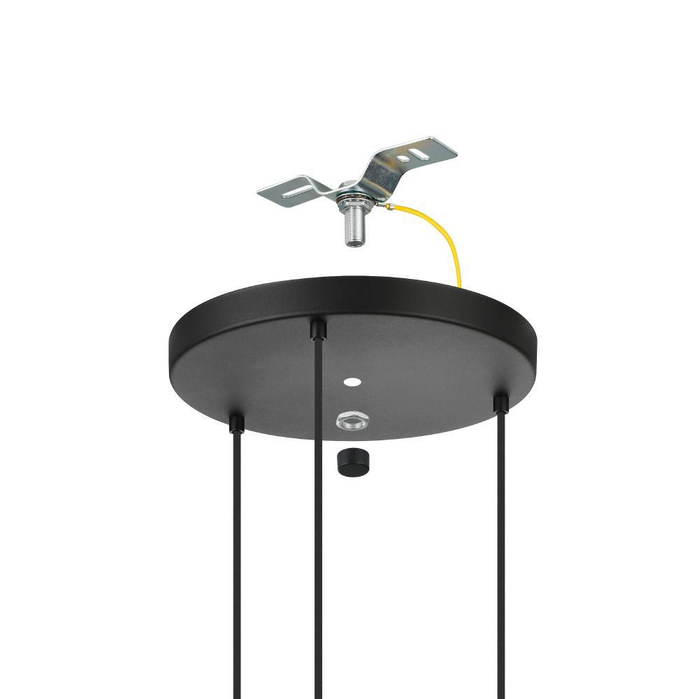 43864 Люстра AMSFIELD 1, 3X40W (E27), ?480, сталь, черный / дерево в интернет-магазине