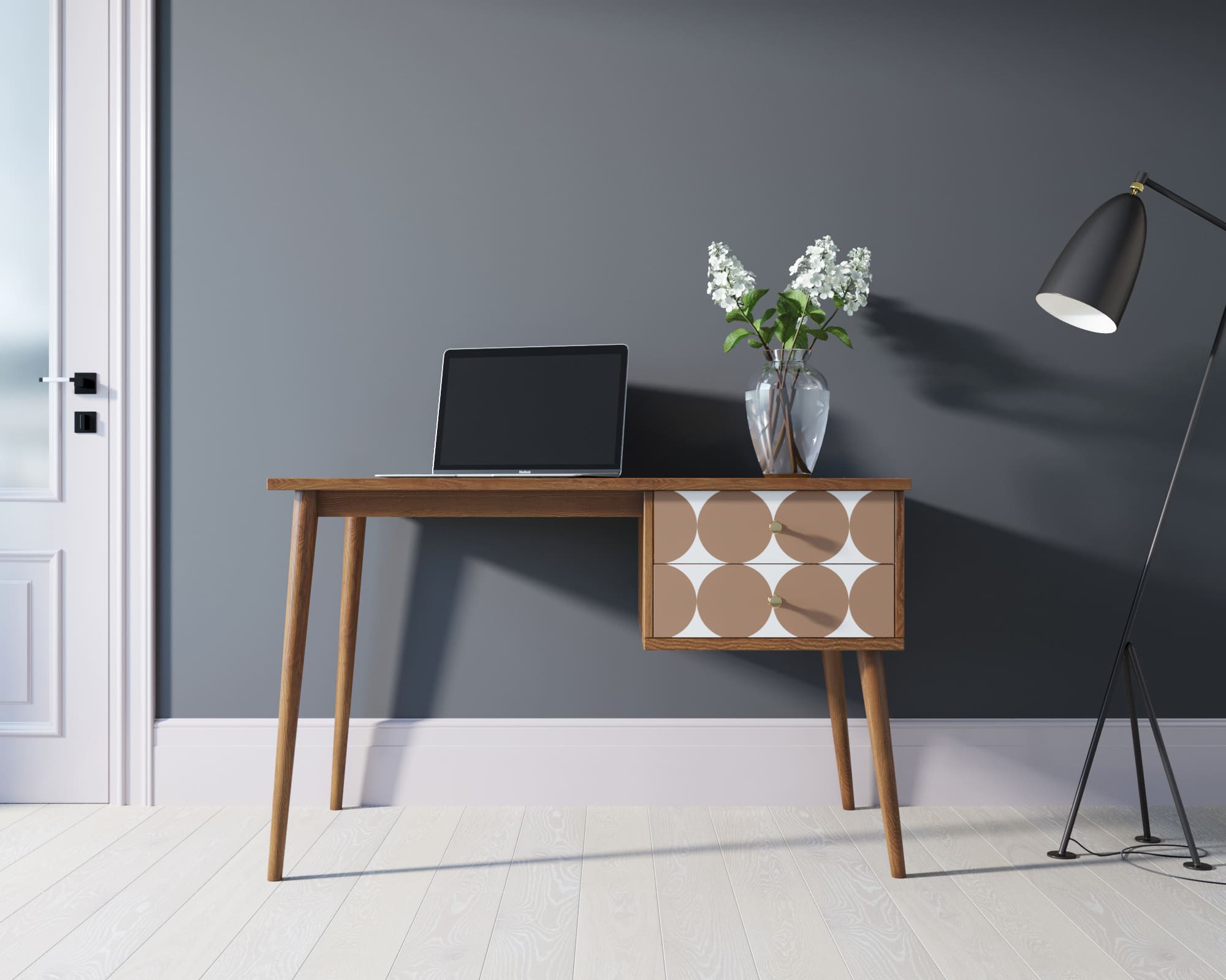 фото Стол рабочий "Berber" принт 17 с одной тумбой арт BB20/Print_17 в Москве фото Стол рабочий "Berber" принт 17 с одной тумбой арт BB20/Print_17