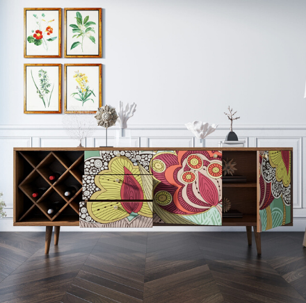 купить Комод "Berber" удлиненный с бутылочницей 6 принт арт BB15/Print_06