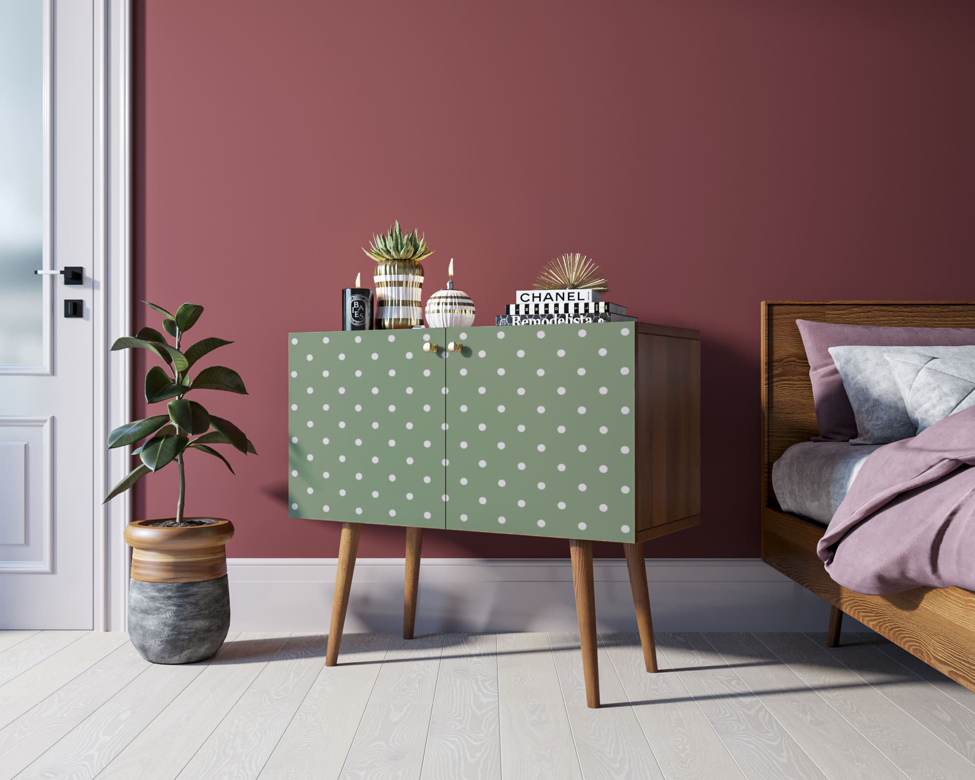 фото Комод на высоких ножках "Berber" малый принт 12 арт BB13/Print_12