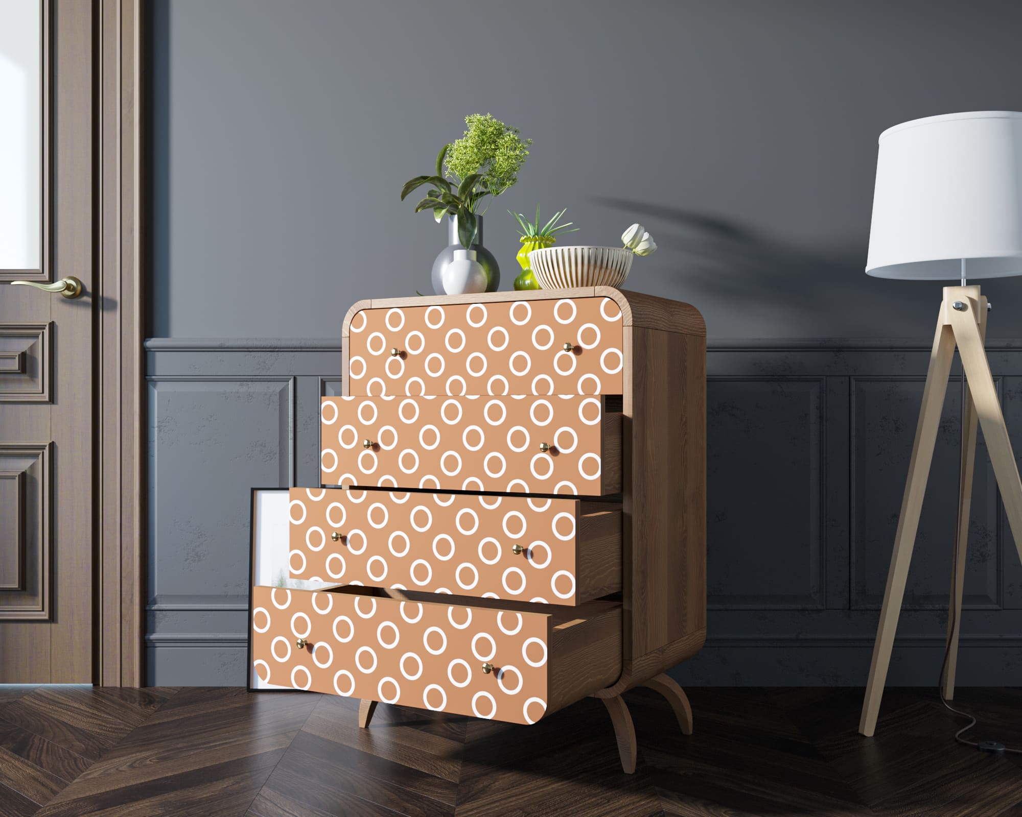 купить Высокий комод "Ellipse Print" с четырьмя ящиками принт 3 арт EL05/print_3 в Москве купить Высокий комод "Ellipse Print" с четырьмя ящиками принт 3 арт EL05/print_3