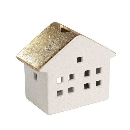 422399 Подсвечник Домик CATACOL L160, B160, H137 керамика, белый, золотой в Москве 422399 Подсвечник Домик CATACOL L160, B160, H137 керамика, белый, золотой