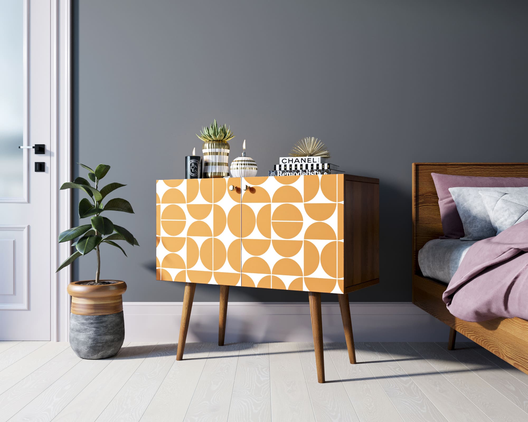 фото Комод на высоких ножках "Berber" малый принт 14 арт BB13/Print_14