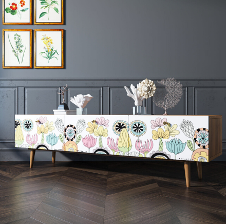 Комод "Berber" с ящиками низкий под TV арт BB19/Print_03