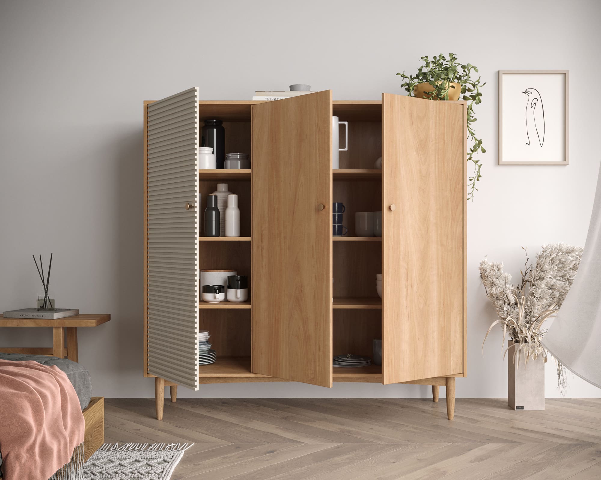 купить Шкаф трехстворчатый низкий Bubble Solid арт BBL13S