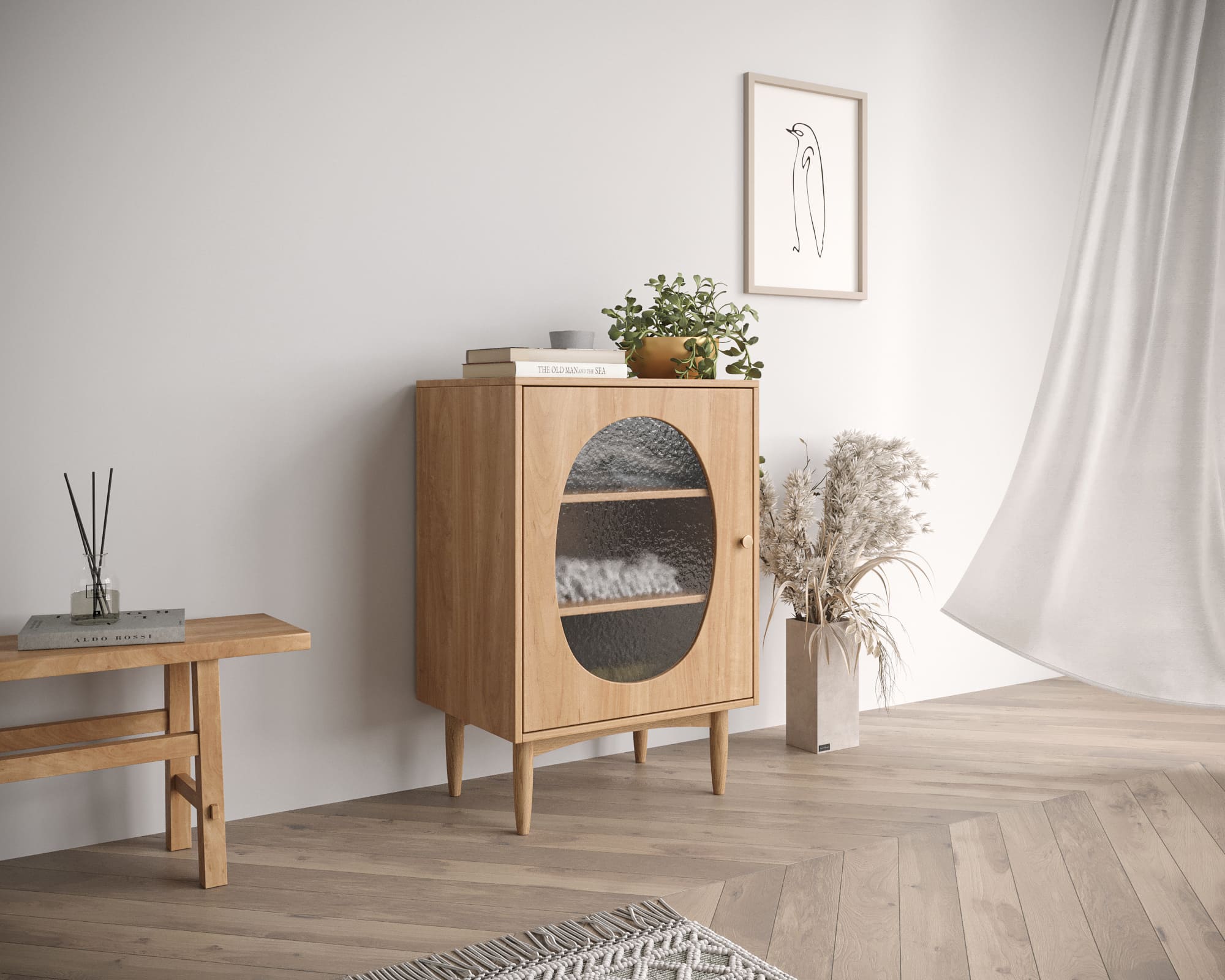 заказать Тумба "Bubble" с одной дверкой арт BBL02, цвет - орех