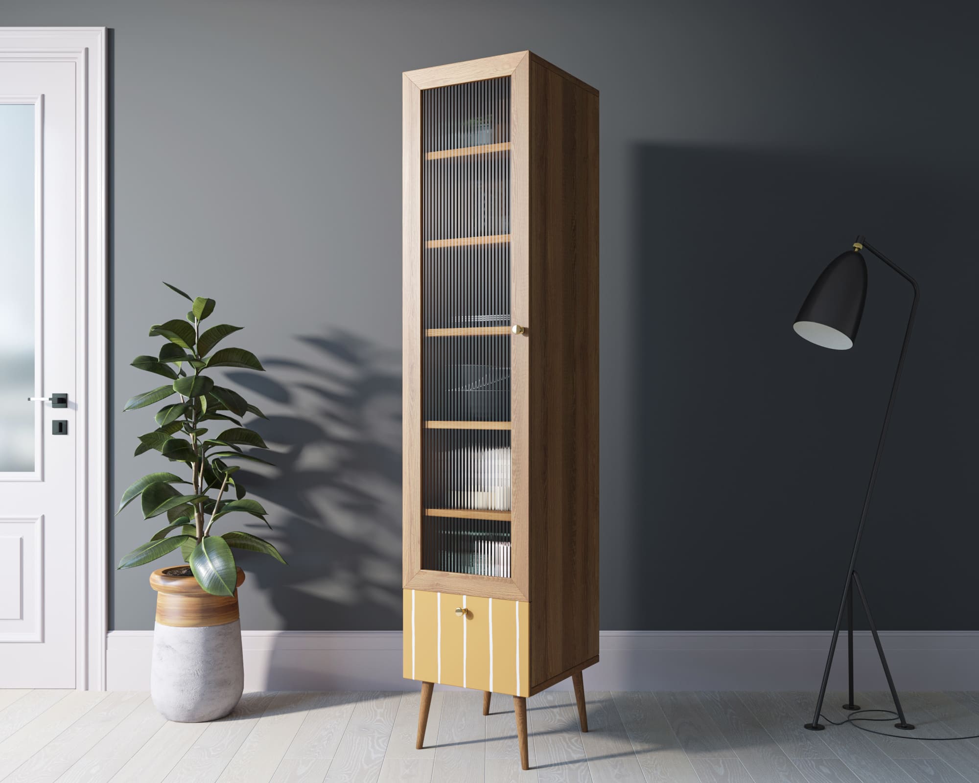 заказать Буфет "Berber" одностворчатый с ящиком принт 43 арт BB48/Print_43