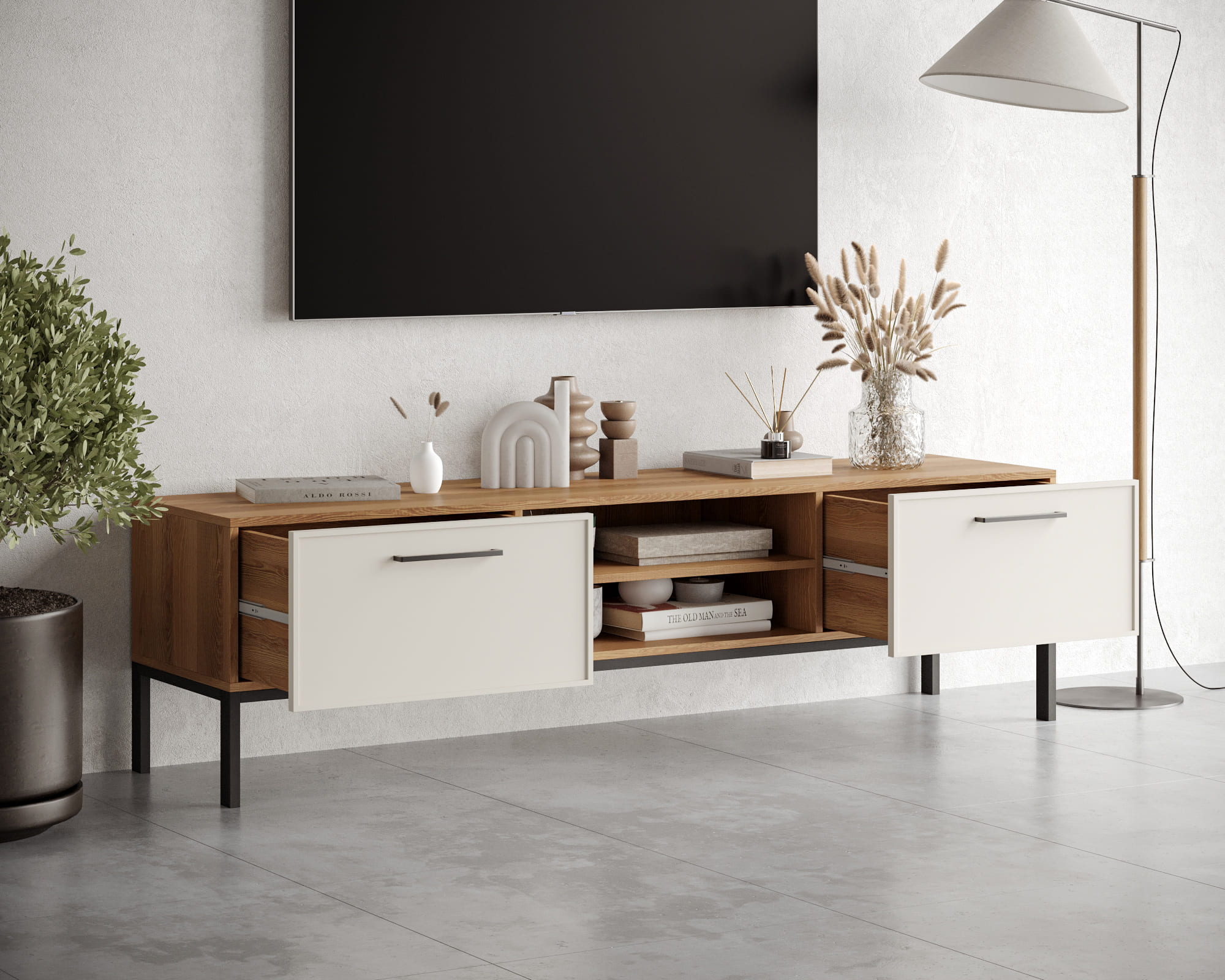 купить Комод "Nicole" с нишей низкий под TV NR27 в Москве купить Комод "Nicole" с нишей низкий под TV NR27