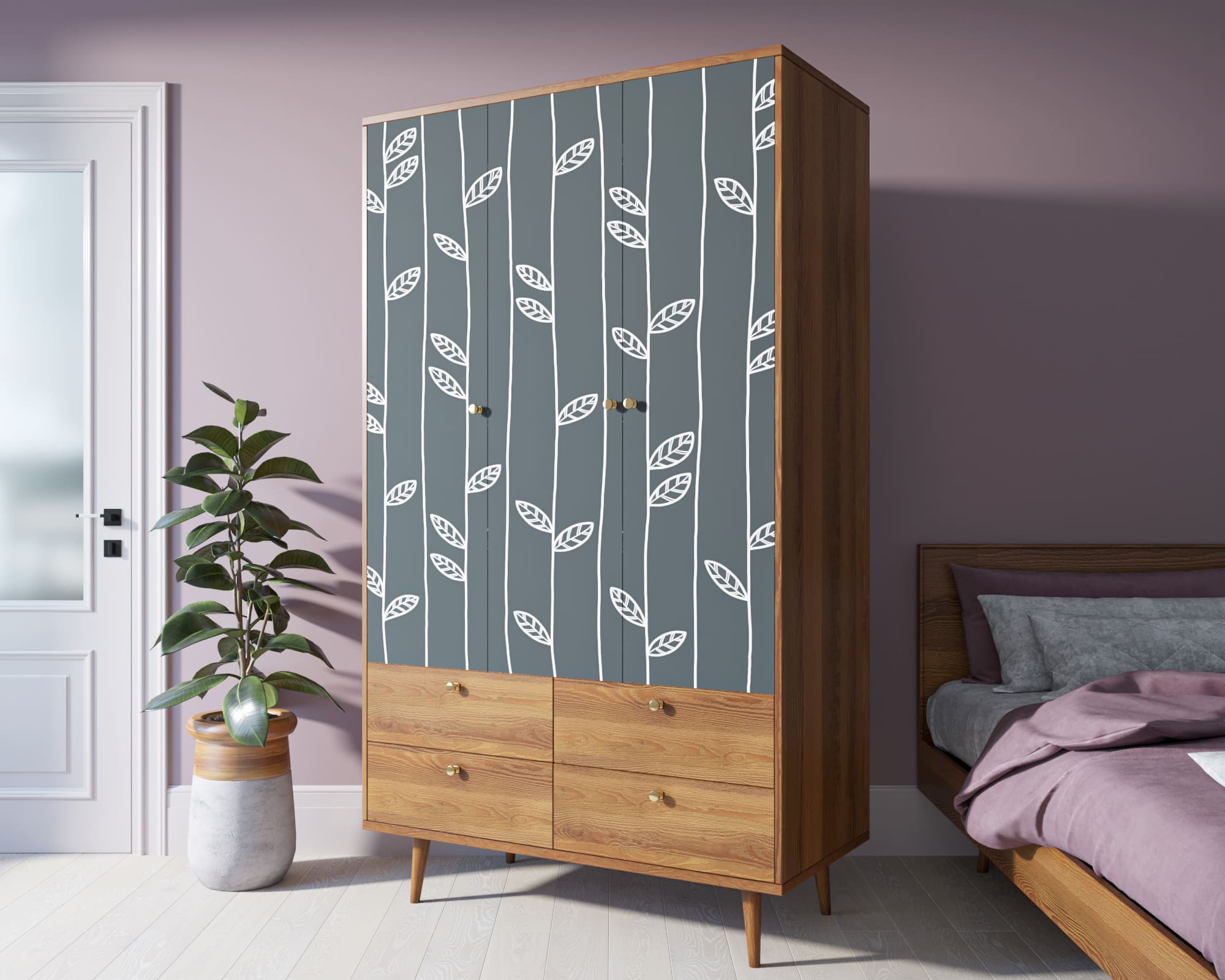 фото Шкаф трехстворчатый "Berber" принт 18 арт BB02/Print_18