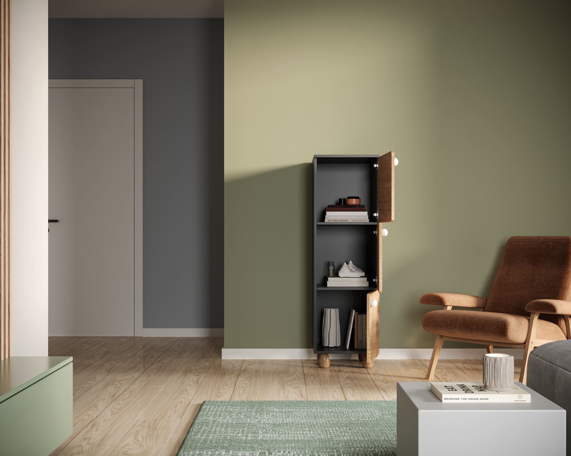 купить Узкий шкаф с тремя дверками "Split" SP20 в Москве купить Узкий шкаф с тремя дверками "Split" SP20