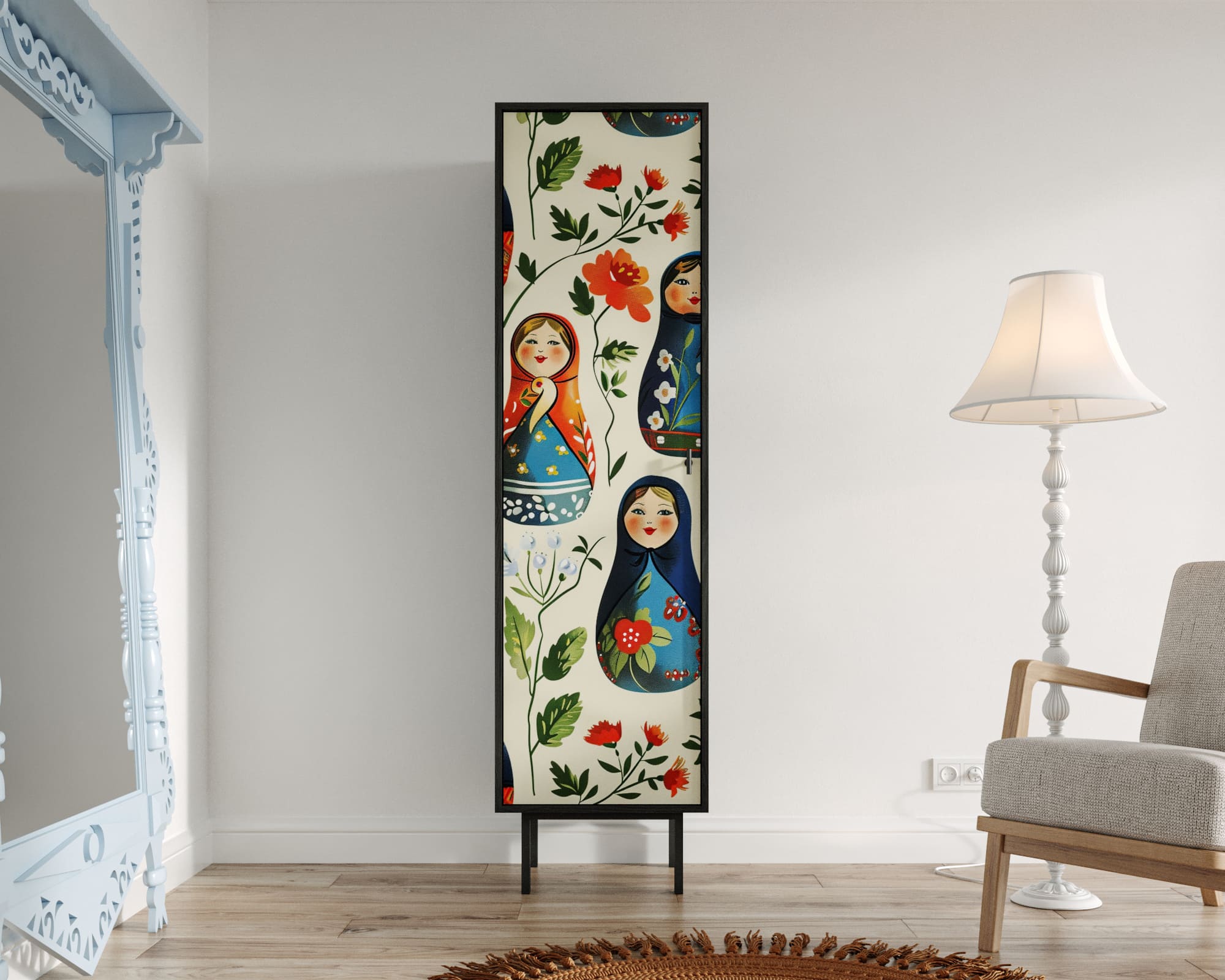 Шкаф c одной дверкой "Emerson" Матрешки арт EM101/Art04 в интернет-магазине