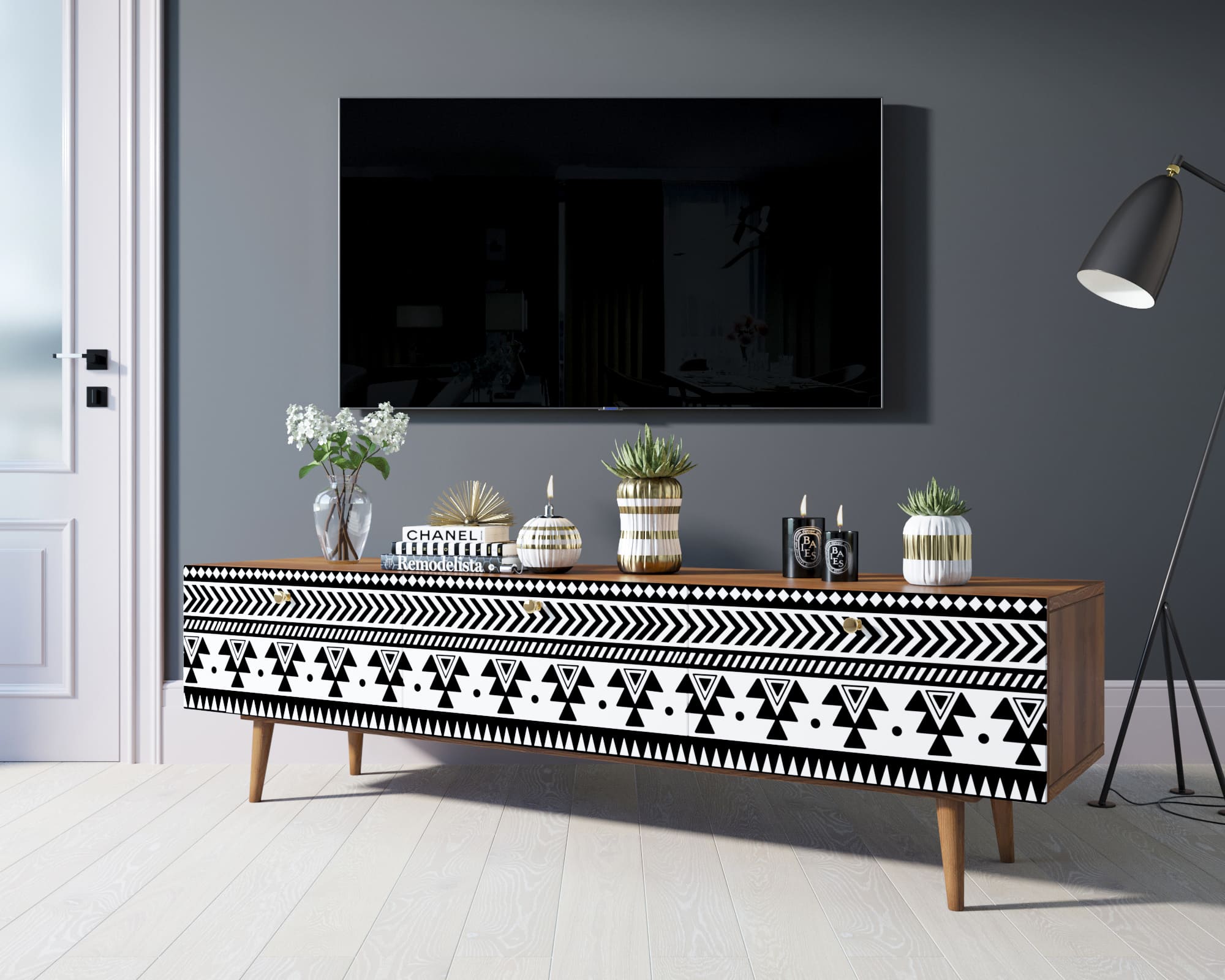 фото Комод "Berber" с ящиками низкий под TV принт 19 арт BB19/Print_19 в Москве фото Комод "Berber" с ящиками низкий под TV принт 19 арт BB19/Print_19