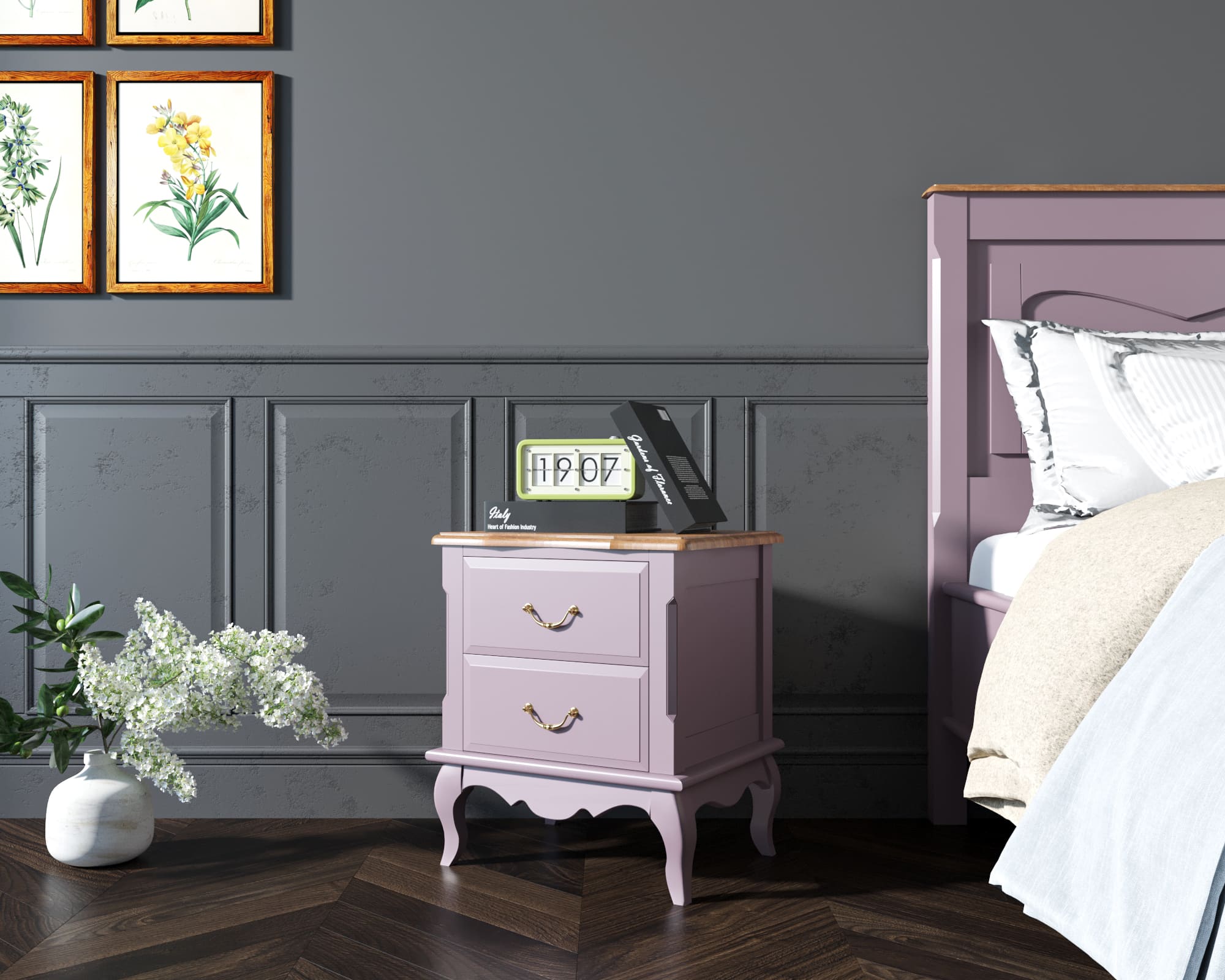 Тумба leontina Lavanda на два ящика арт ST9302/2L в интернет-магазине в Москве Тумба leontina Lavanda на два ящика арт ST9302/2L в интернет-магазине