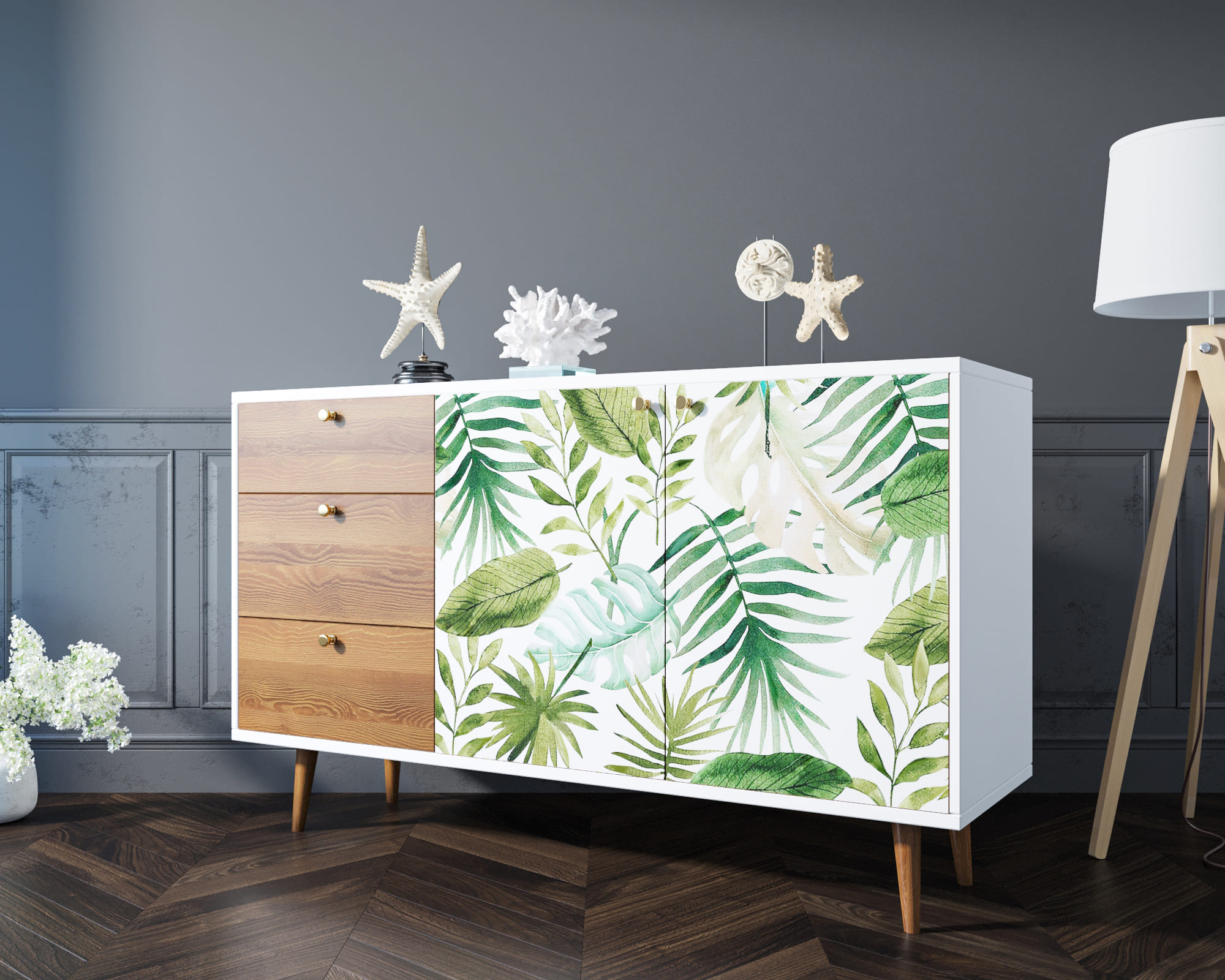 Комод "Berber" с двумя дверками и ящиками 4 принт арт BB05/Print_04 в интернет-магазине в Москве Комод "Berber" с двумя дверками и ящиками 4 принт арт BB05/Print_04 в интернет-магазине