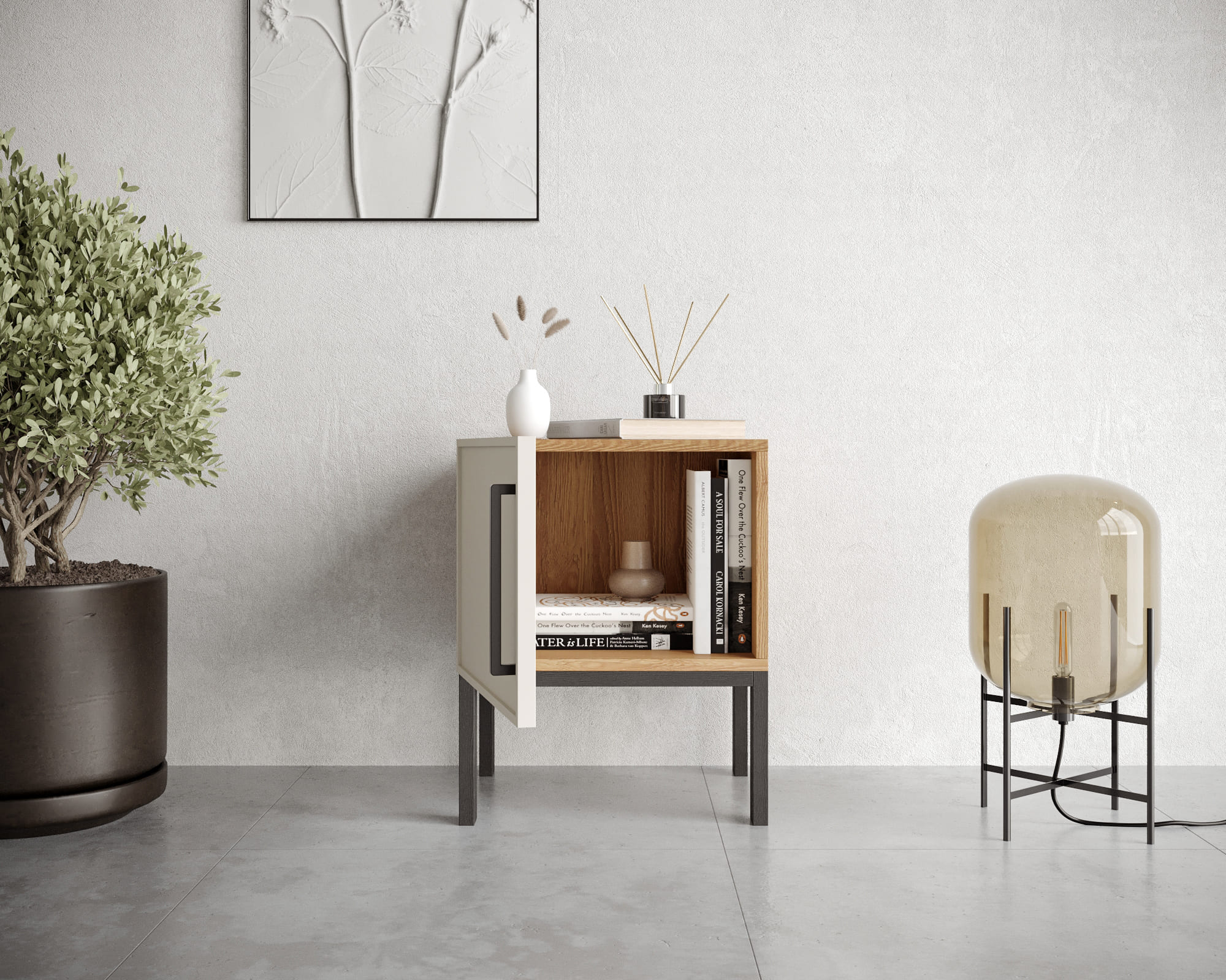 купить Тумбочка с дверкой "Nicole" NLN08 Белый в Москве купить Тумбочка с дверкой "Nicole" NLN08 Белый