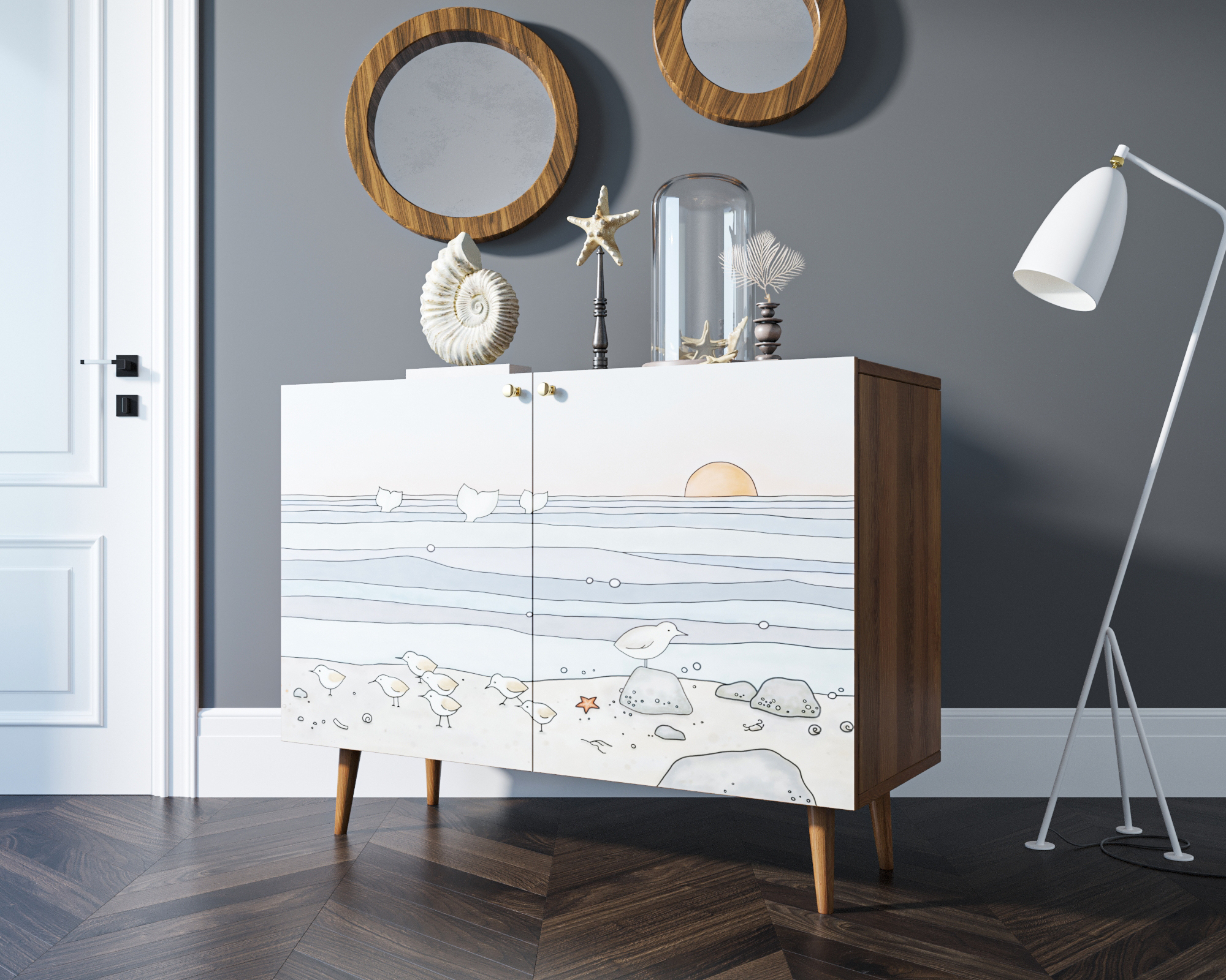 Комод "Berber" две дверки 10 принт арт BB04/Print_10 в интернет-магазине в Москве Комод "Berber" две дверки 10 принт арт BB04/Print_10 в интернет-магазине