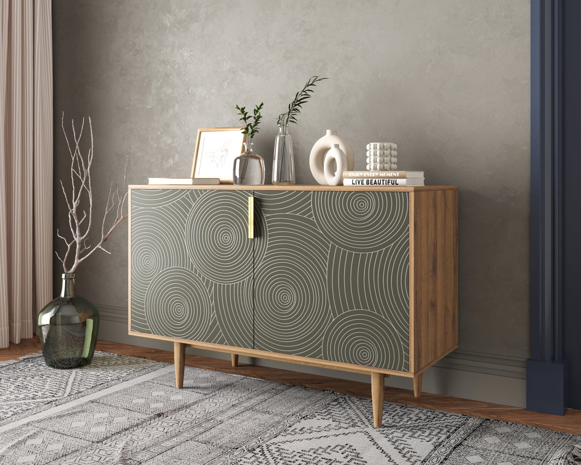 заказать Комод с двумя дверками "Line" R18/browngrey в Москве заказать Комод с двумя дверками "Line" R18/browngrey