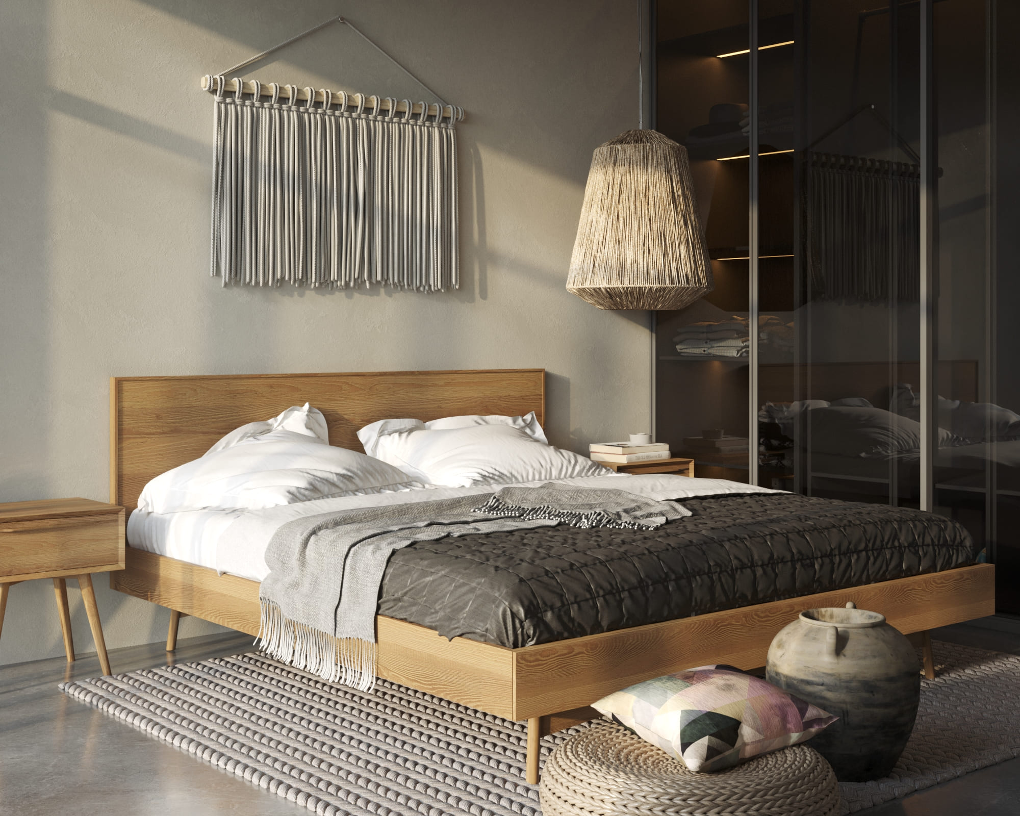 купить Кровать в Скандинавском стиле двуспальная "Bruni" 160х200 см арт BR-16