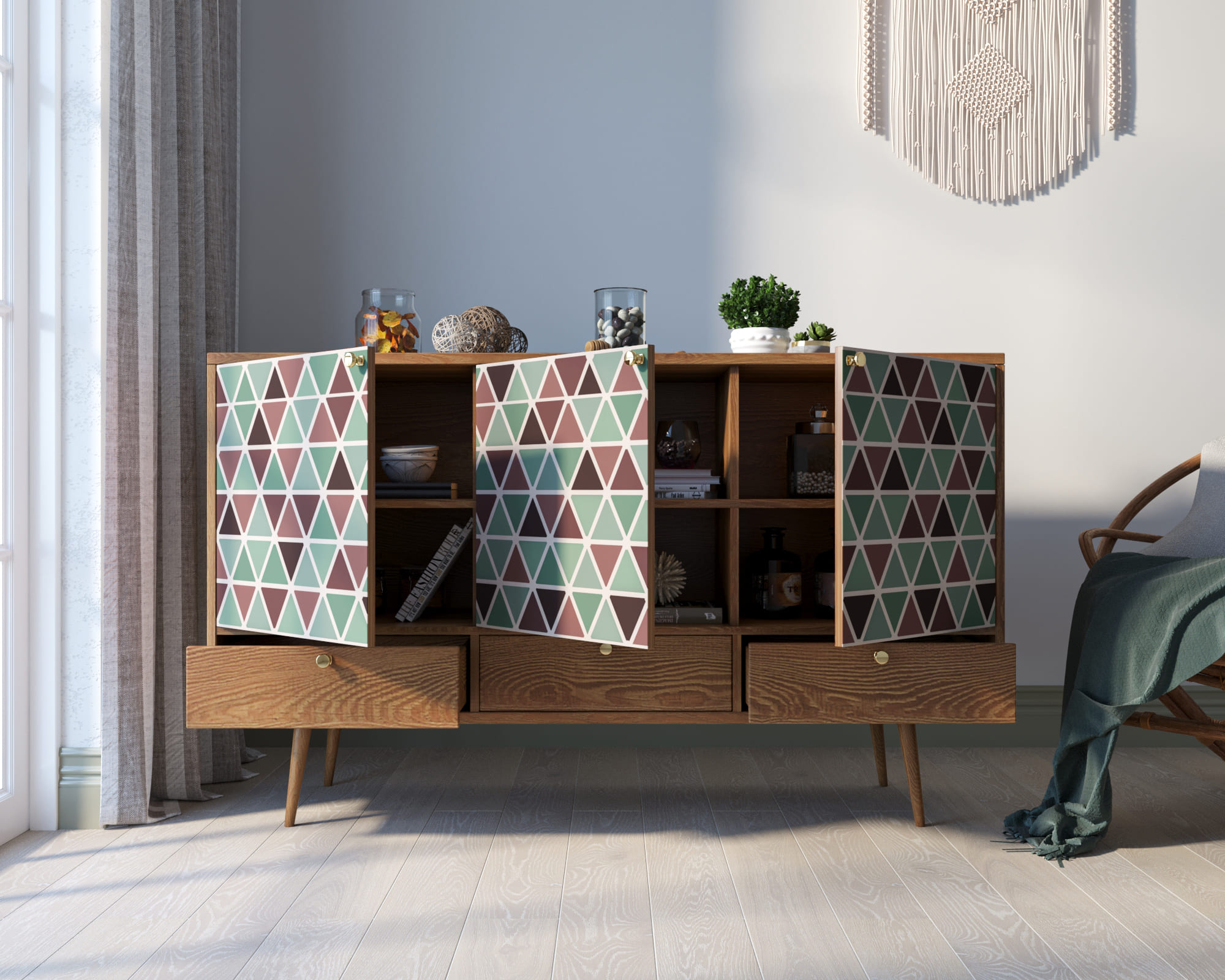 купить Комод "Berber" три дверки и три ящика 26 принт арт BB24/Print_26