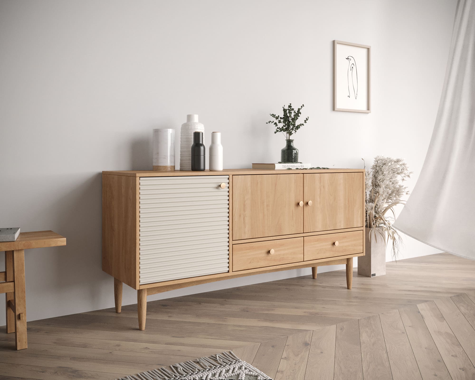 заказать Комод Bubble Solid с тремя дверками и двумя ящиками арт BBL03S