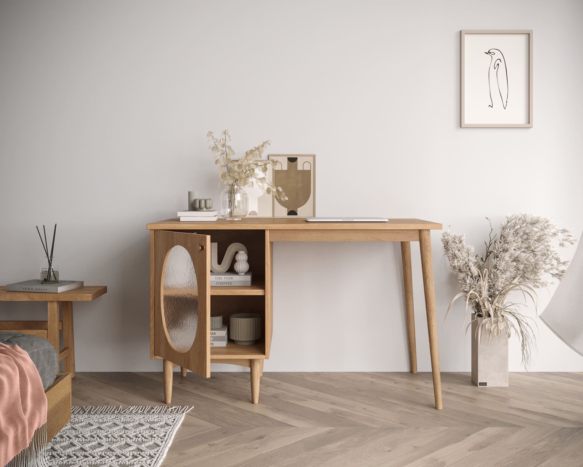 купить Стол рабочий "Bubble" с левой тумбой арт BBL09 в Москве купить Стол рабочий "Bubble" с левой тумбой арт BBL09