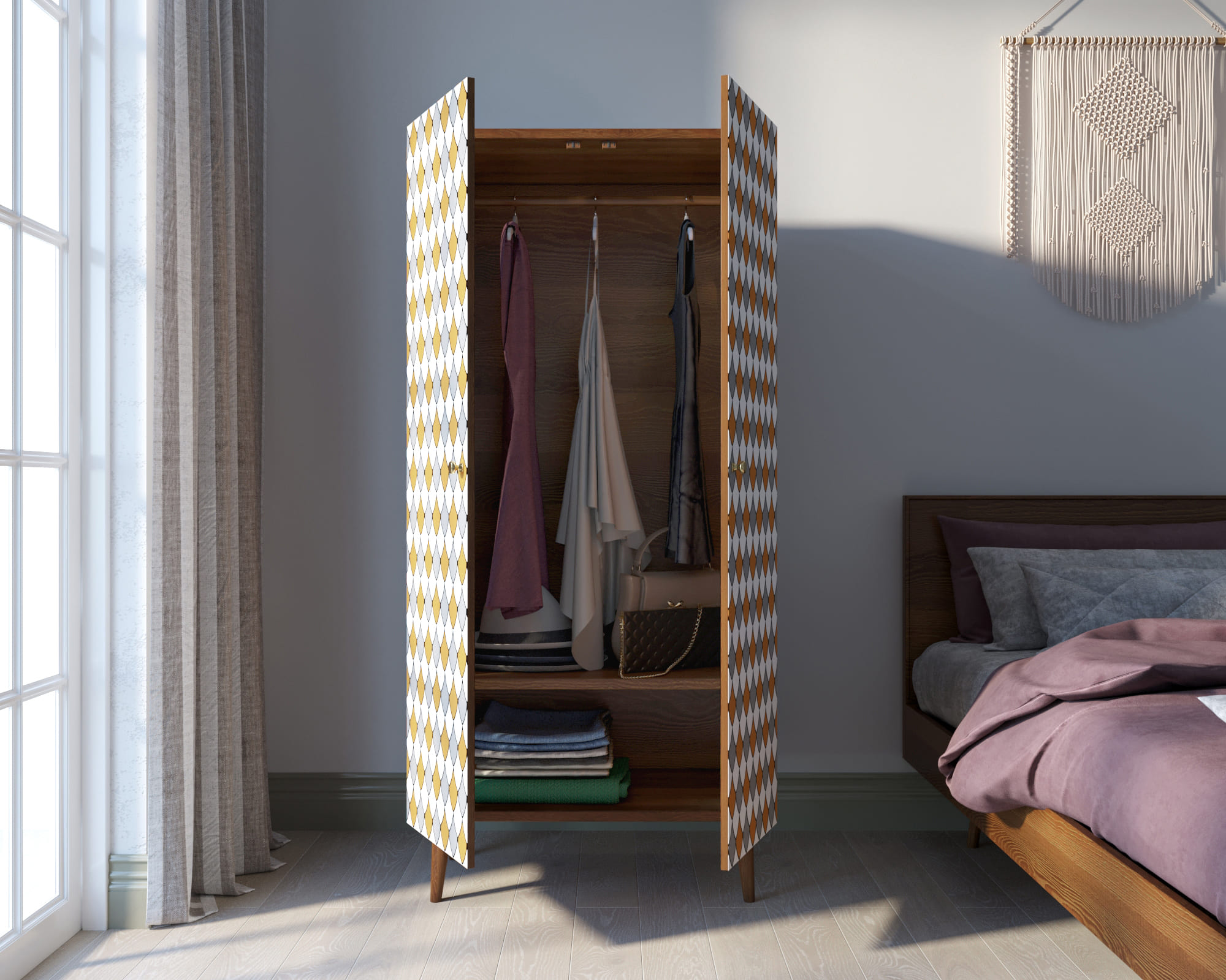 Шкаф малый двухстворчатый "Berber" принт 22 арт BB08/Print_22 в интернет-магазине в Москве Шкаф малый двухстворчатый "Berber" принт 22 арт BB08/Print_22 в интернет-магазине