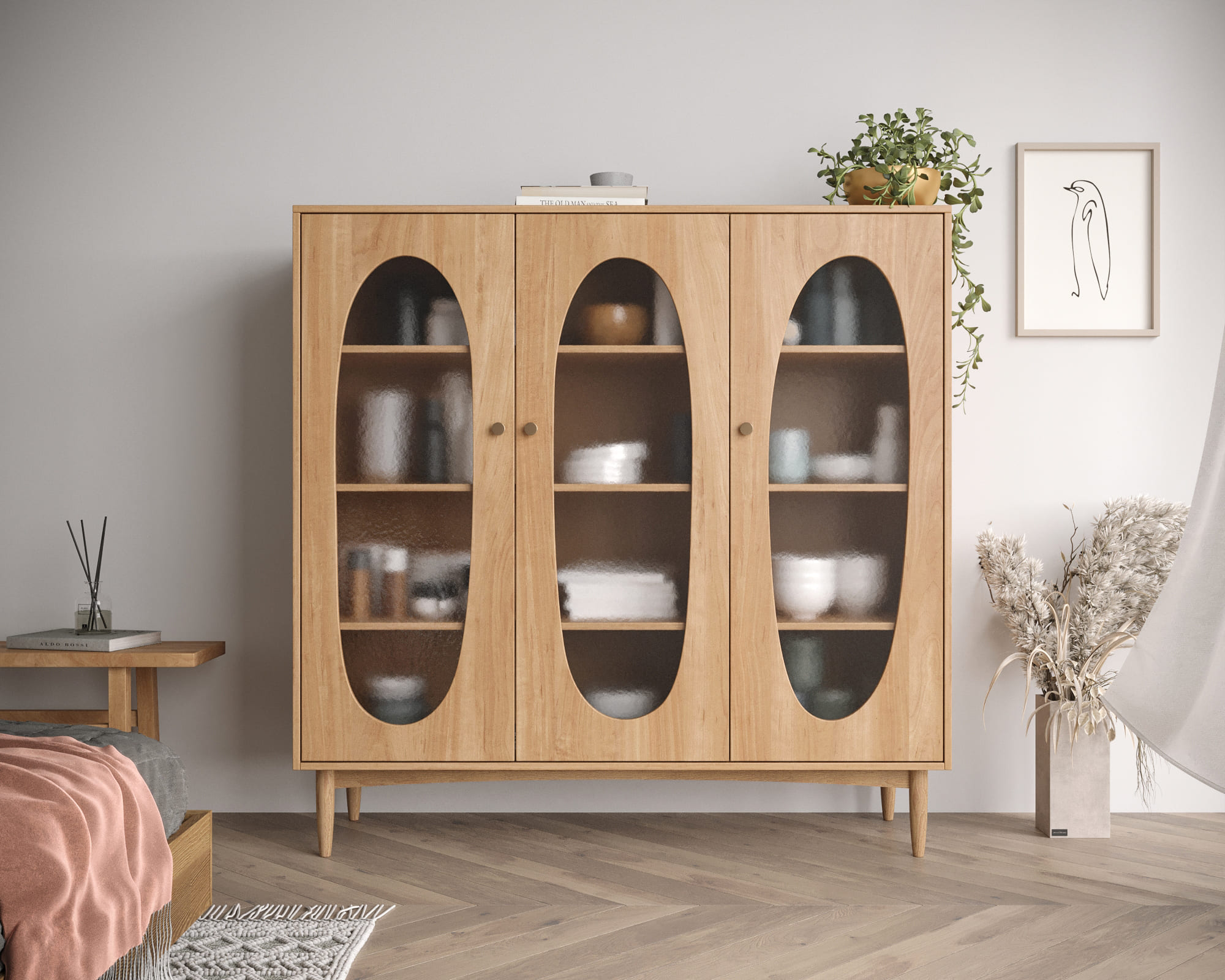 Шкаф трехстворчатый низкий Bubble арт BBL04 в интернет-магазине в Москве Шкаф трехстворчатый низкий Bubble арт BBL04 в интернет-магазине