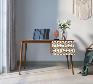 купить Стол рабочий "Berber" принт 22 с одной тумбой арт BB20/Print_22