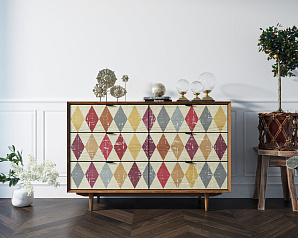 Комод "Bruni print" с шестью ящиками арт BR05P