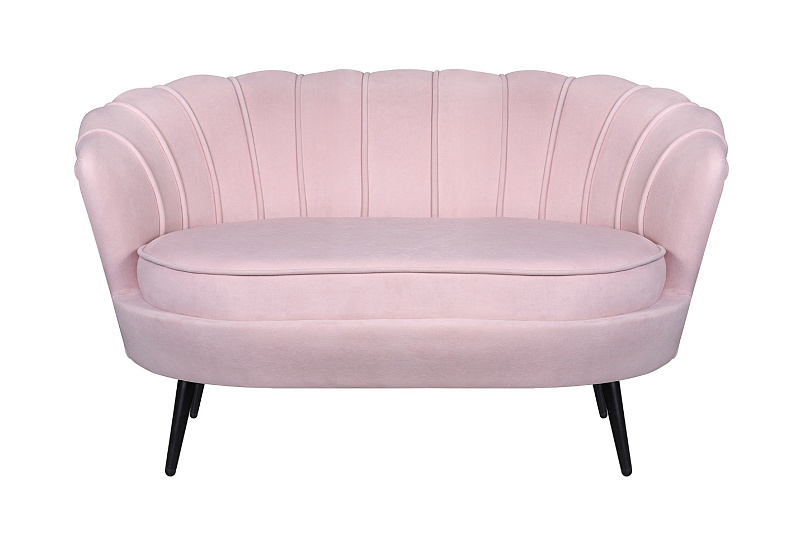 Диван ракушка Pearl Double Pink на черных ножках