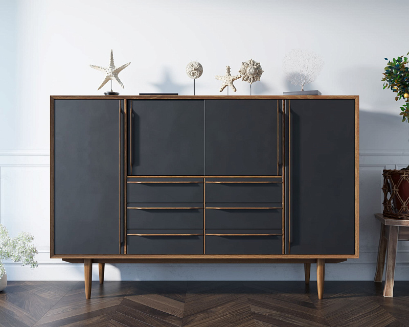 Большой комод "Bruni Black" арт BR09Black в Москве Большой комод "Bruni Black" арт BR09Black