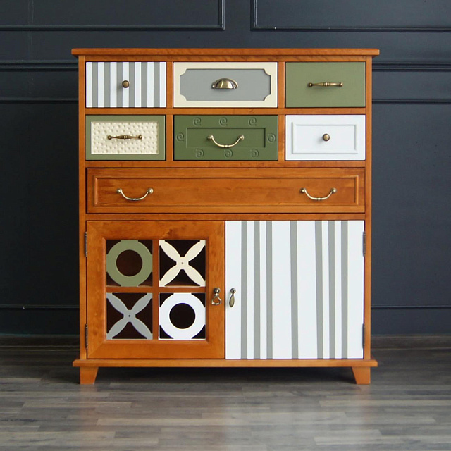 Вертикальный комод Gouache Green (7 ящиков) арт G20017GR