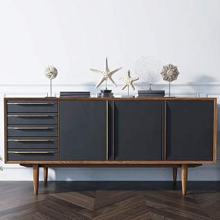 Комод "Bruni Black" три дверки арт BR04Black