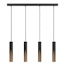 901733 Подвес BARBOTTO, 4X4,5W(GU10-LED), L925, B60, H1100, сталь, дерево, черный, коричневый