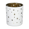 422519 Подсвечник рождественский LUKUT, стекло/белый, золото, 88х100х88 мм