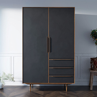 Шкаф в скандинавском стиле "Bruni Black" с ящиками арт BR27Black