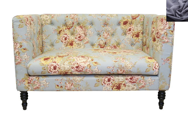 Прямой двухместный диван Rose цвет серый в Москве Прямой двухместный диван Rose цвет серый