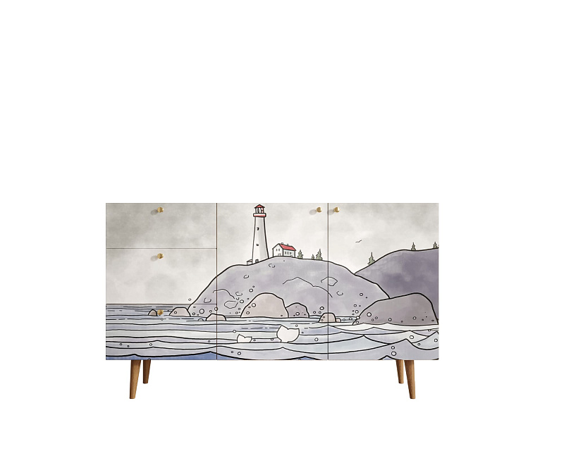 Комод "Berber" с двумя дверками и ящиками арт BB17/Print_51