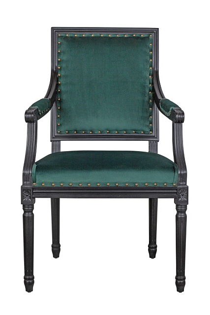 Мягкий стул с подлокотниками Runako Green в Москве Мягкий стул с подлокотниками Runako Green