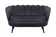 Дизайнерский диван Pearl Double Black на черных ножках