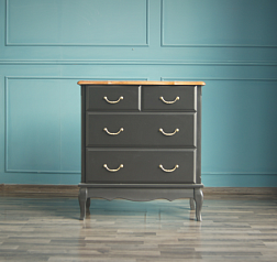 Черный комод "Leontina"  (4 ящика) арт ST9335BLK