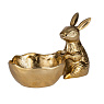 427297 Статуэтка Заяц с чашей AMBALAVA, L250, B150, H160, алюминий, золотой