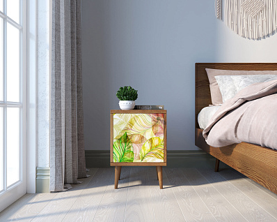 Тумбочка "Berber" с дверкой 29 принт арт BB21/Print_29, разноцветная