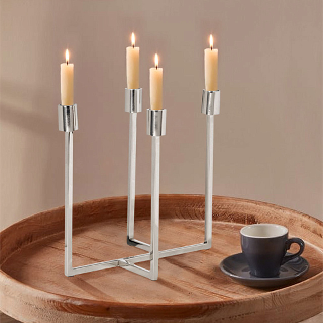 422243 Подсвечник JELLICOE, L290, B220, H240, металл, цвет хром в Москве 422243 Подсвечник JELLICOE, L290, B220, H240, металл, цвет хром