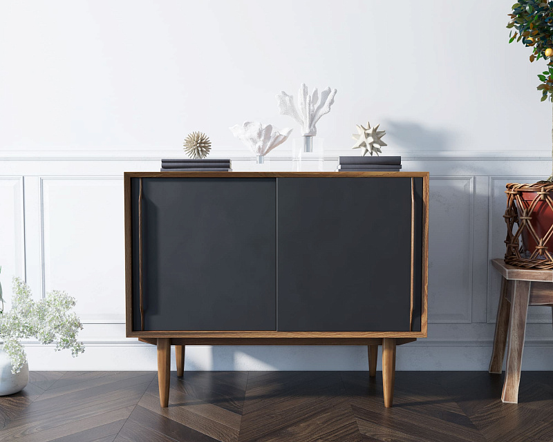 Комод "Bruni Black" две дверки арт BR25Black в Москве Комод "Bruni Black" две дверки арт BR25Black